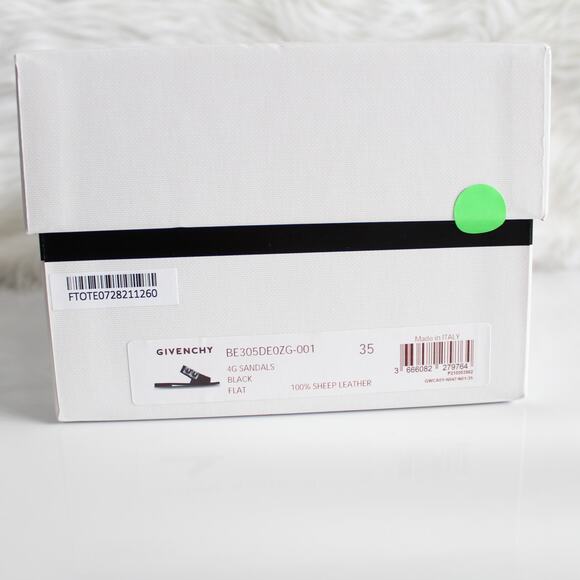 New Givenchy 4G Black Leather Silver Logo Slides - Picture 15 of 15